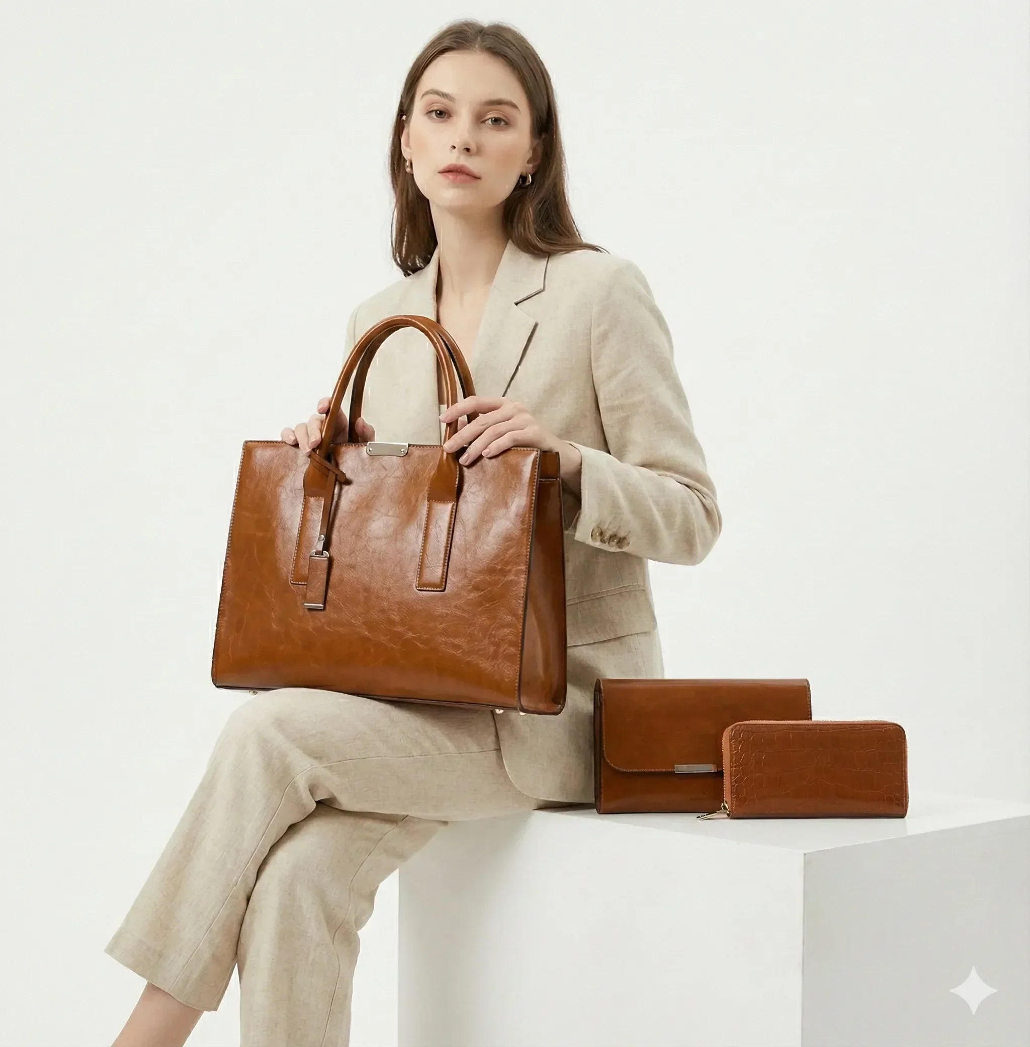 Adele Leather Set Bag + 2 Wallets