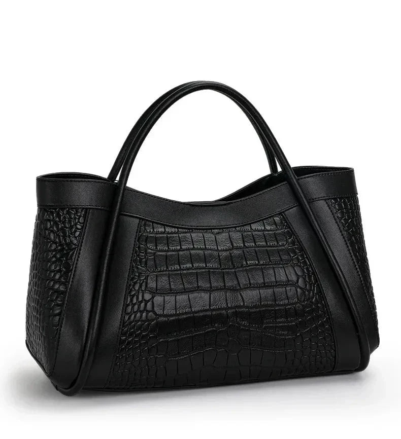 Adriana Croco Medium Genuine Leather Bag