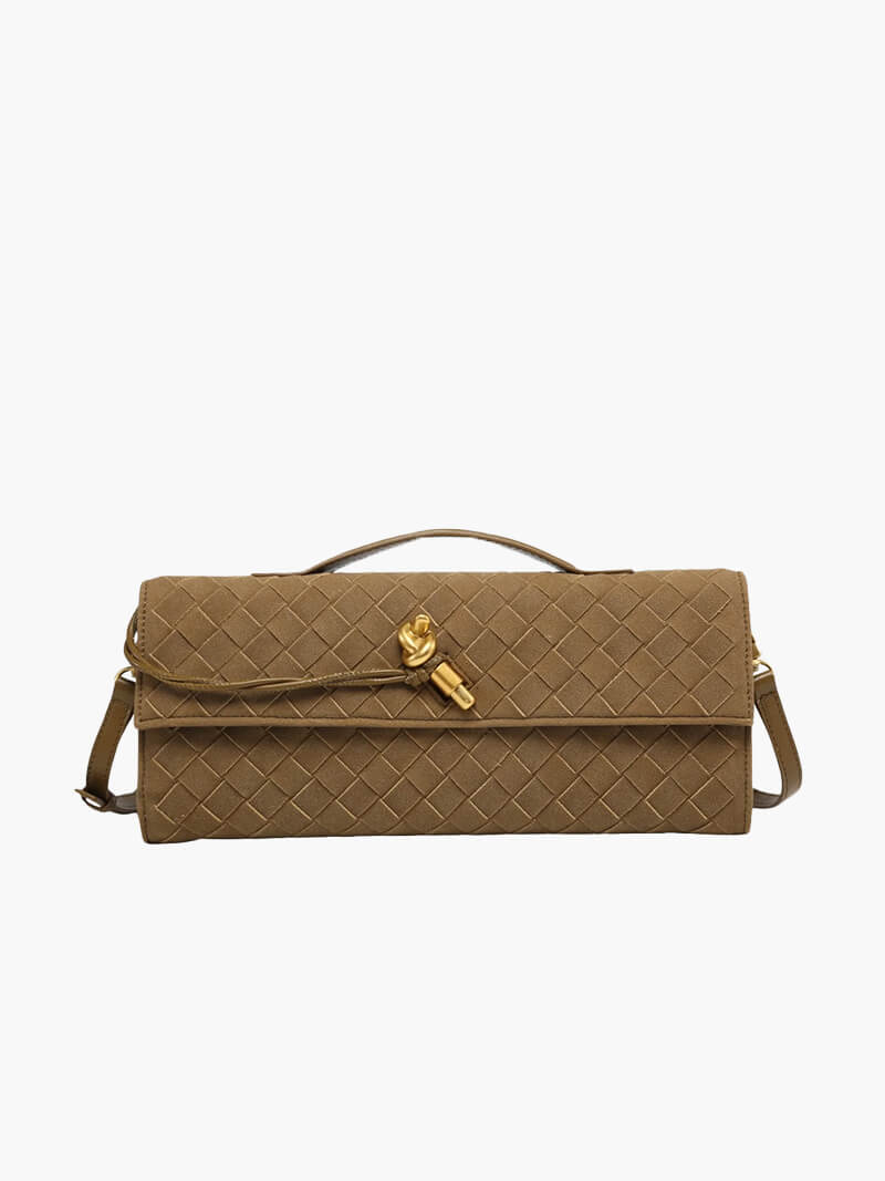 Paige Braided Suede Clutch Bag