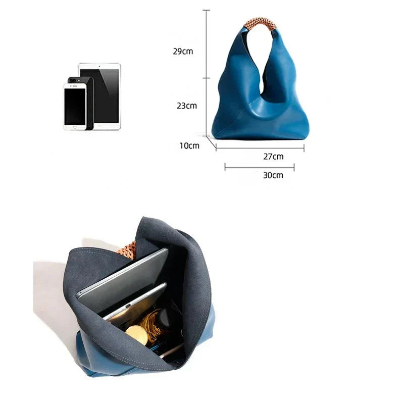 Hillary Large Genuine Leather Shopping Bag