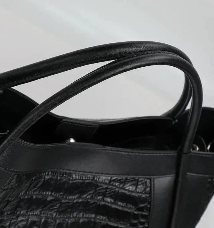 Adriana Croco Medium Genuine Leather Bag