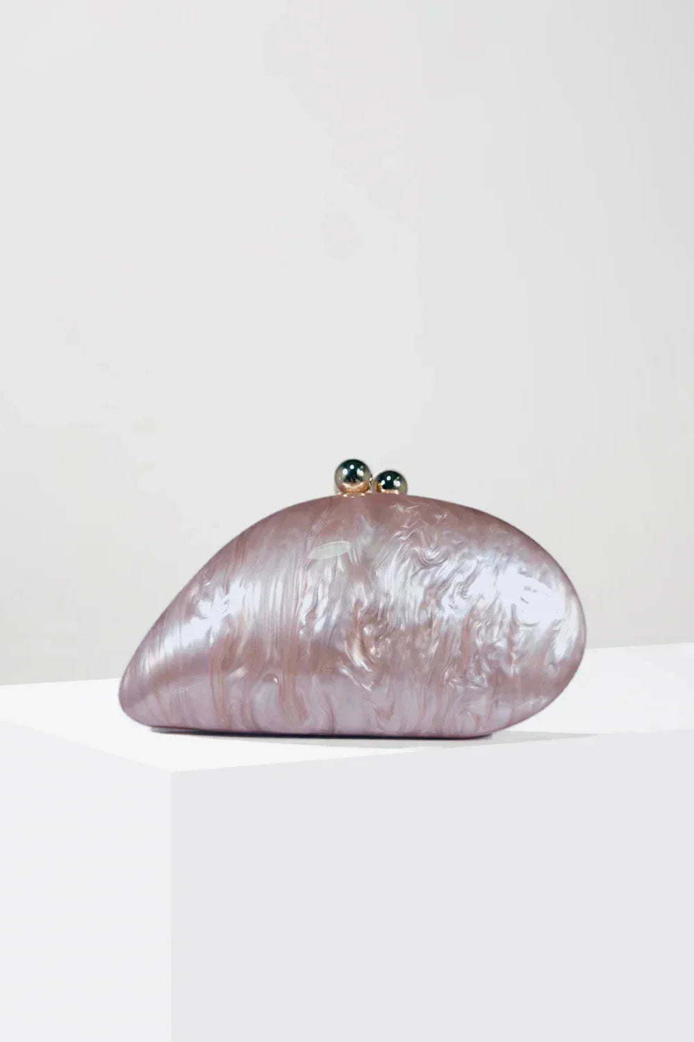 Ariel Pearlescent Shell Acrylic Clutch Bag