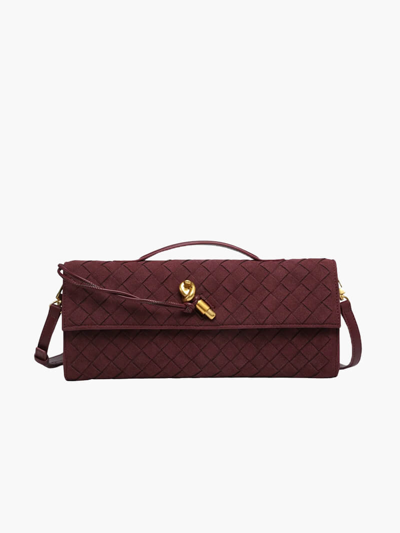 Paige Braided Suede Clutch Bag