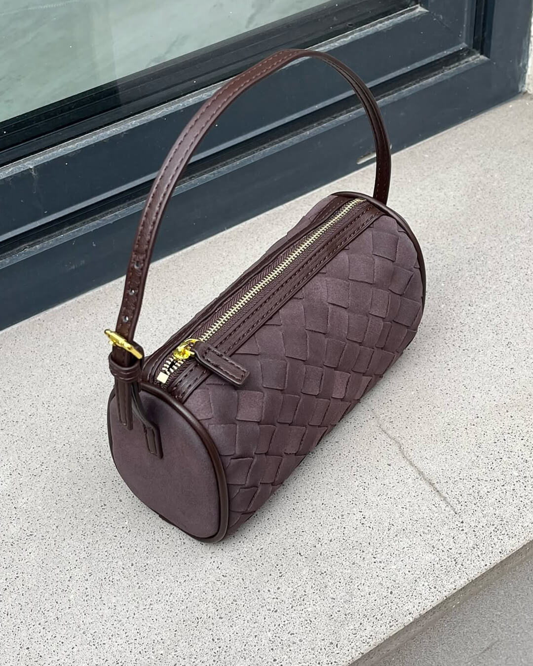 Eva Woven Suede Bag